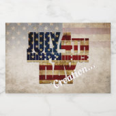 4 juli Onafhankelijkheidsdag vlag ontwerp Likeurfles Etiket (Enkel label)