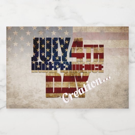 4 juli Onafhankelijkheidsdag  vlag ontwerp Likeurfles Etiket (Enkel label)