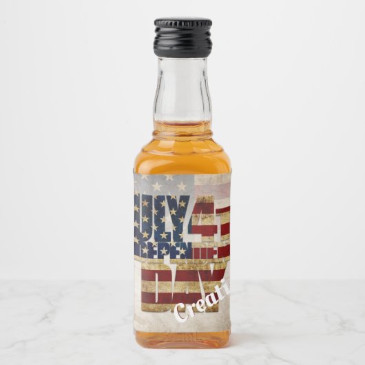 4 juli Onafhankelijkheidsdag vlag ontwerp Likeurfles Etiket (Voorkant)