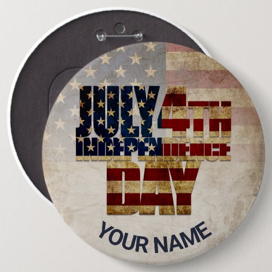 4 juli Onafhankelijkheidsdag vlag ontwerp Ronde Button 6,0 Cm (Voorkant /achterkant)