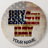 4 juli Onafhankelijkheidsdag vlag ontwerp Ronde Button 6,0 Cm (Voorkant)