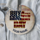 4 juli Onafhankelijkheidsdag  vlag ontwerp Ronde Button 6,0 Cm (In situ)