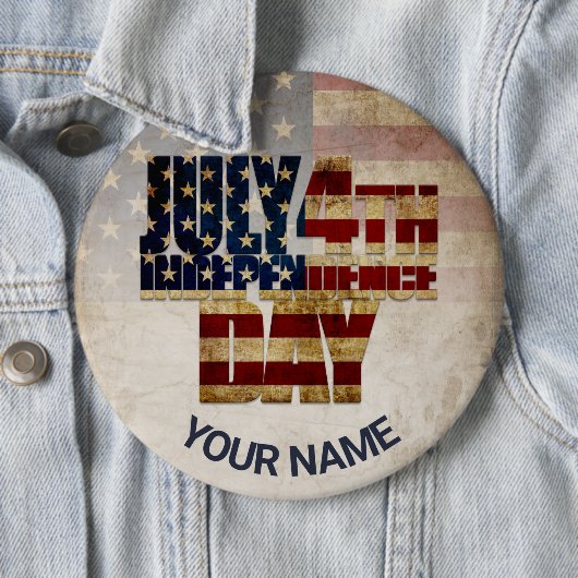 4 juli Onafhankelijkheidsdag vlag ontwerp Ronde Button 6,0 Cm (In situ)