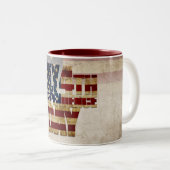 4 juli Onafhankelijkheidsdag  vlag ontwerp Tweekleurige Koffiemok (Voorkant rechts)