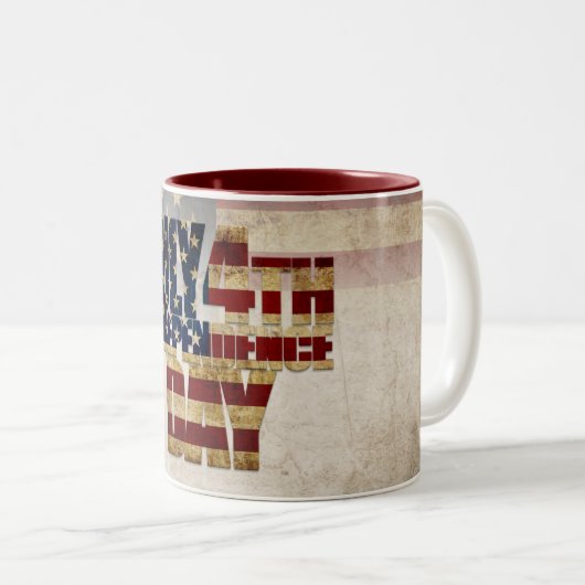 4 juli Onafhankelijkheidsdag  vlag ontwerp Tweekleurige Koffiemok (Voorkant rechts)
