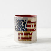 4 juli Onafhankelijkheidsdag  vlag ontwerp Tweekleurige Koffiemok (Center)