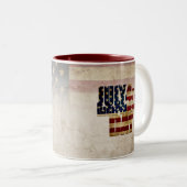 4 juli Onafhankelijkheidsdag  vlag ontwerp Tweekleurige Koffiemok (Voorkant rechts)