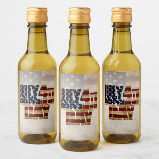 4 juli Onafhankelijkheidsdag  vlag ontwerp Wijn Etiket (Flessen)
