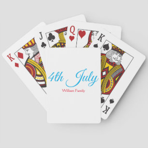 4 juli onafhankelijkheidsdag voeg naam tekst aan pokerkaarten