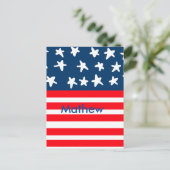 4 juli onafhankelijkheidsdag voeg naam tekst toe A Briefkaart (Staand voorkant)