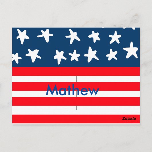 4 juli onafhankelijkheidsdag voeg naam tekst toe A Briefkaart (Achterkant)