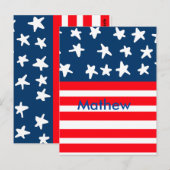 4 juli onafhankelijkheidsdag voeg naam tekst toe V Briefkaart (Voorkant / Achterkant)