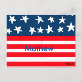 4 juli onafhankelijkheidsdag voeg naam tekst toe V Briefkaart (Achterkant)