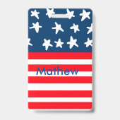 4 juli onafhankelijkheidsdag voeg naam tekst VS vl Badge (Achterkant)