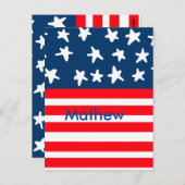 4 juli onafhankelijkheidsdag voeg naam tekst VS vl Briefkaart (Voorkant / Achterkant)