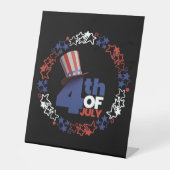 4 juli Onafhankelijkheidsdag voetstuk teken Reclamebord Met Voetstuk (Voorkant)
