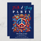 4 juli-Onafhankelijkheidsdag-Vredesteken- Kaart (Voorkant / Achterkant)