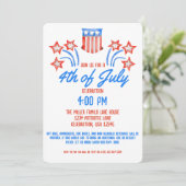 4 juli Onafhankelijkheidsdag Vuurwerk BBQ Kaart (Staand voorkant)
