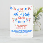 4 juli Onafhankelijkheidsdag Vuurwerk BBQ Kaart (Staand voorkant)