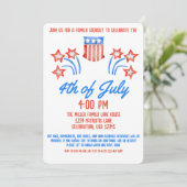 4 juli Onafhankelijkheidsdag Vuurwerk BBQ Kaart (Staand voorkant)