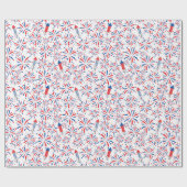 4 juli Onafhankelijkheidsdag Vuurwerkpatroon Cadeaupapier (Vlak)