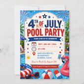 4 juli Onafhankelijkheidsdag Zwembadfeest Kaart (Voorkant)