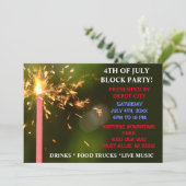 4 juli Onafhankelijkheidspartij Sparkler Kaart (Staand voorkant)