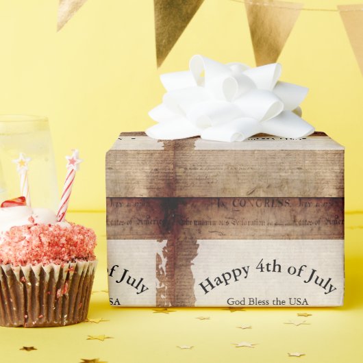4 juli 📜 Onafhankelijkheidsverklaring Cadeaupapier (Verjaardagsfeest)