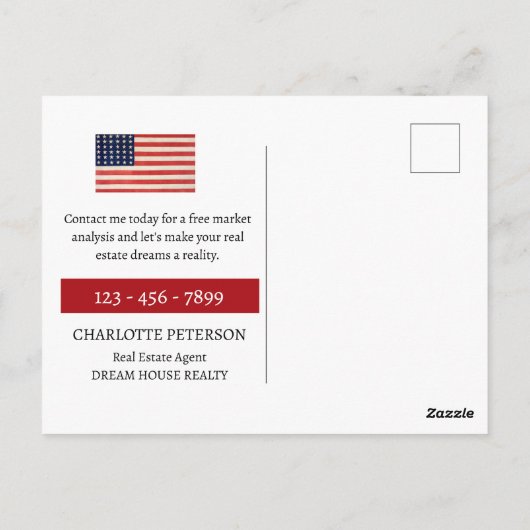 4 juli onroerend goed briefkaart (Achterkant)