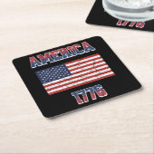 4 juli ontwerp kartonnen onderzetters (Schuin)