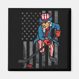4 juli oom Sam ijshockey vlag Amerika mannen Magneet