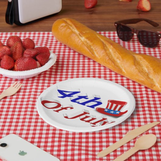4 juli oom Sam Papieren Bordje (Picknick)