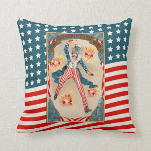 4 juli oom Sam Patriotic  Americana Kussen