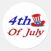 4 juli oom Sam Ronde Sticker (Voorkant)