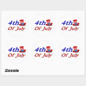 4 juli oom Sam Ronde Sticker (Vel)