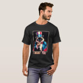 4 juli Oom Sam Siamese Kat T-shirt (Voorkant volledig)