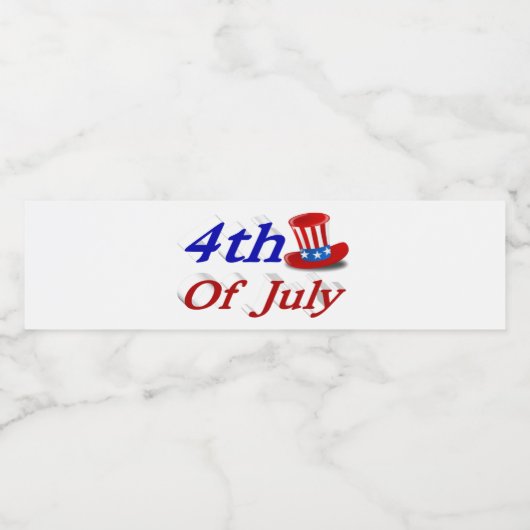 4 juli oom Sam Waterfles Etiket (Enkel label)