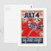 4 juli Oom Sam's verjaardag WOI Propaganda Briefkaart (Voorkant / Achterkant)