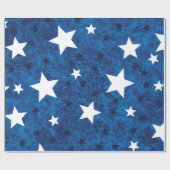 4 juli op blauw cadeaupapier (Vlak)