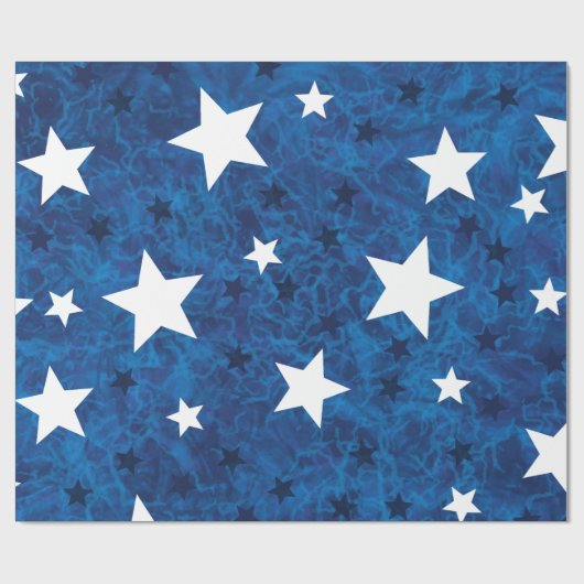 4 juli op blauw cadeaupapier (Vlak)