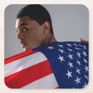 4 juli, op maat 2 foto dubbelzijdig kartonnen onderzetters