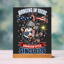 4 juli opossum houdt vol acrylbord acryl bord