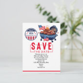 4 juli Opslaan van de partij Date Independence Day Briefkaart (Staand voorkant)