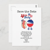 4 juli Opslaan van de partij Date Independence Day Briefkaart (Voorkant / Achterkant)