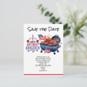 4 juli Opslaan van de partij Date Independence Day Briefkaart (Staand voorkant)