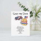 4 juli Opslaan van de partij Date Independence Day Briefkaart (Staand voorkant)