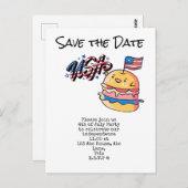 4 juli Opslaan van de partij Date Independence Day Briefkaart (Voorkant / Achterkant)