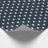 4 juli Oude Glorie Blauwe en Rustieke Witte Sterre Cadeaupapier (Hoek)