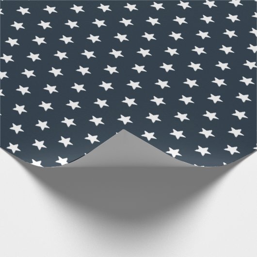 4 juli Oude Glorie Blauwe en Rustieke Witte Sterre Cadeaupapier (Hoek)