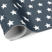 4 juli Oude Glorie Blauwe en Rustieke Witte Sterre Cadeaupapier (Rol Hoek)